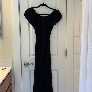 LOFT Off the Shoulder Ruffle Hem Maxi Dress